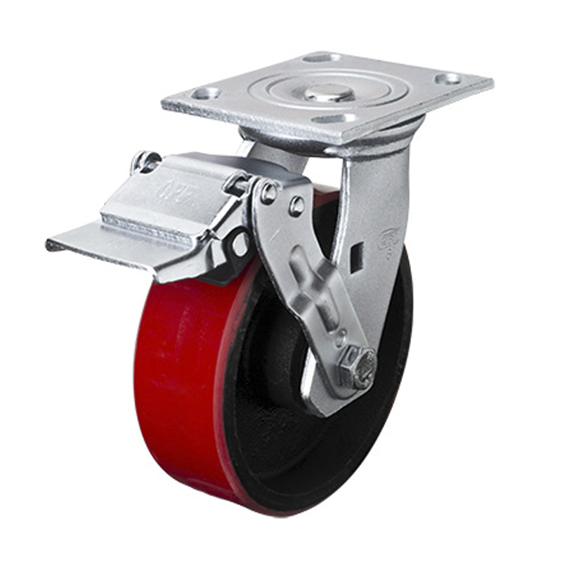 EDL Heavy 6'' 420kg Plate Iron Wheel Brake TPU Caster 73126E-736-86T/E