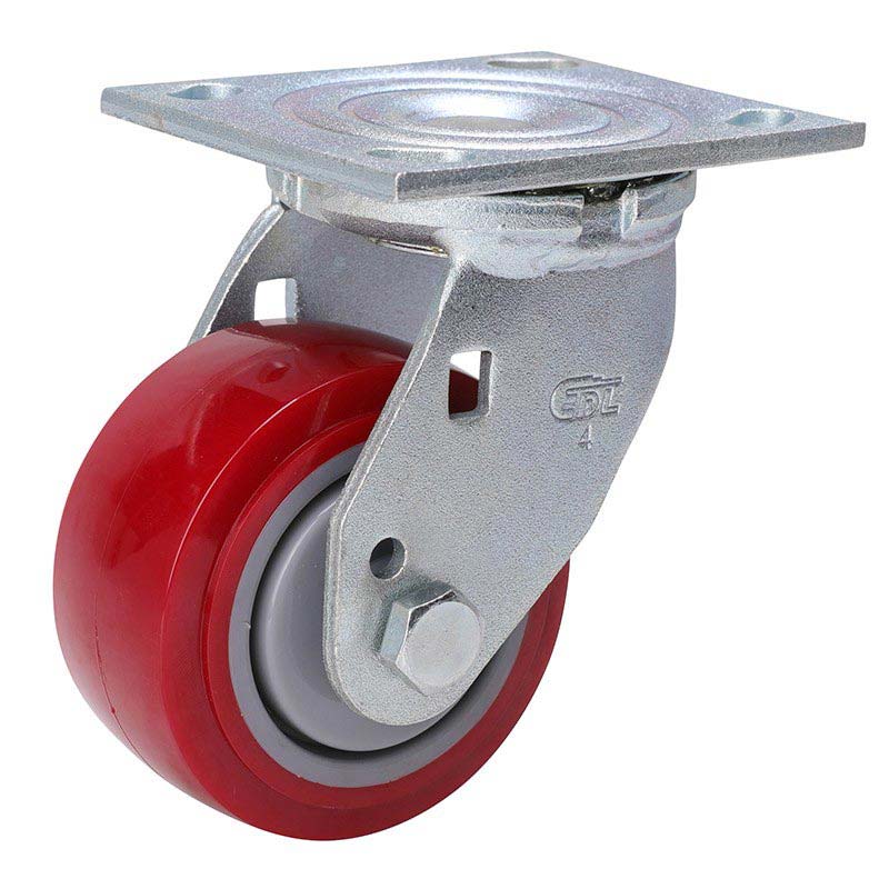 EDL Heavy 4'' 350kg Plate Swivel TPU Caster 73114-734-86