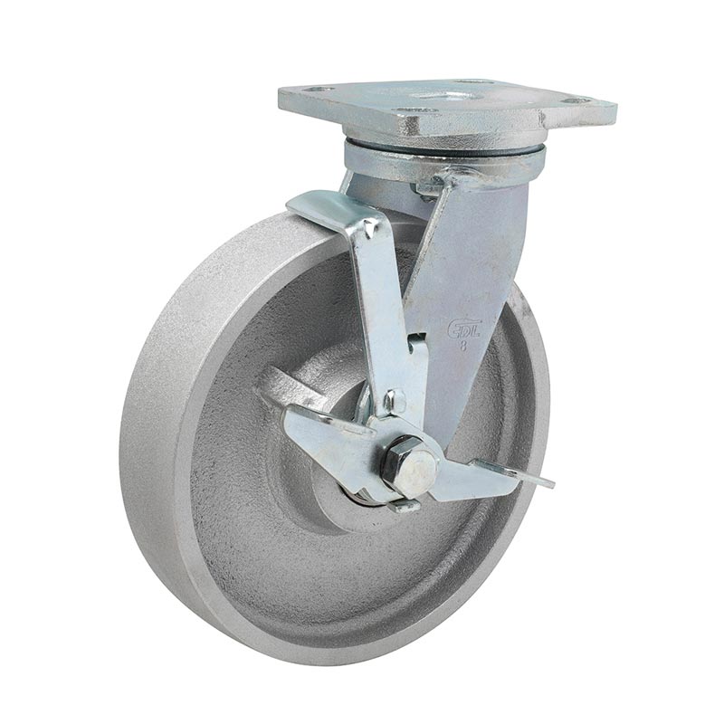 EDL Heavy 8" 1000kg Plate Side Wheel Brake Cast Iron Caster 78128C-788-96/C