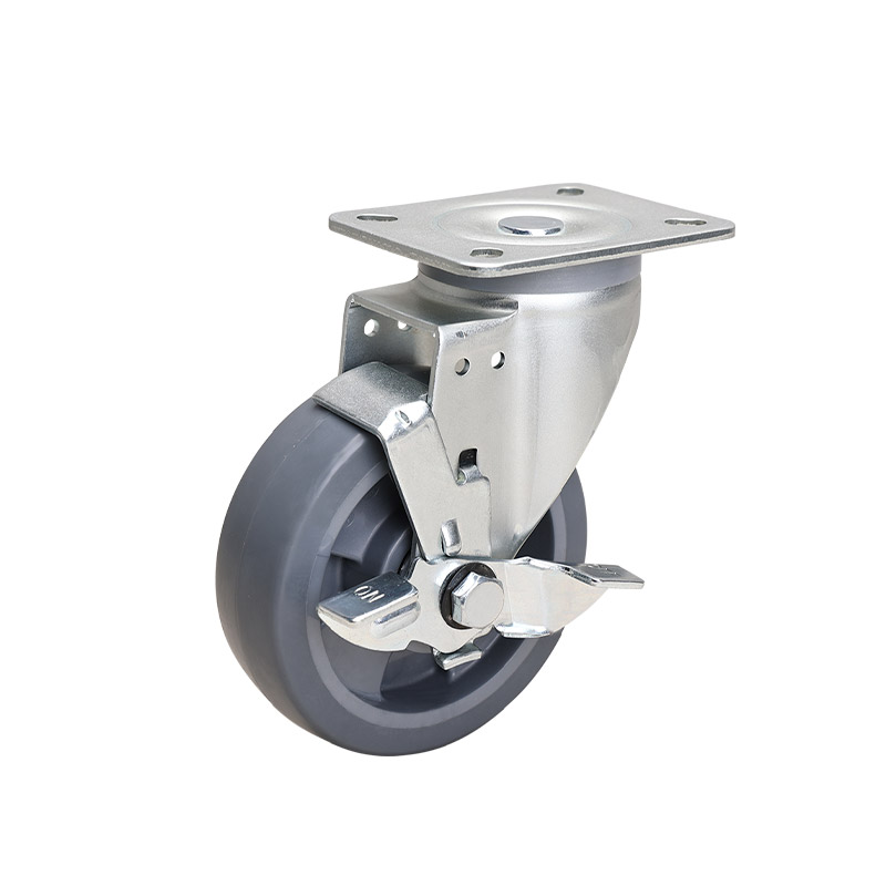EDL Medium 5" 200kg Plate Side Wheel Brake TPE Caster 66125C-645-56/C