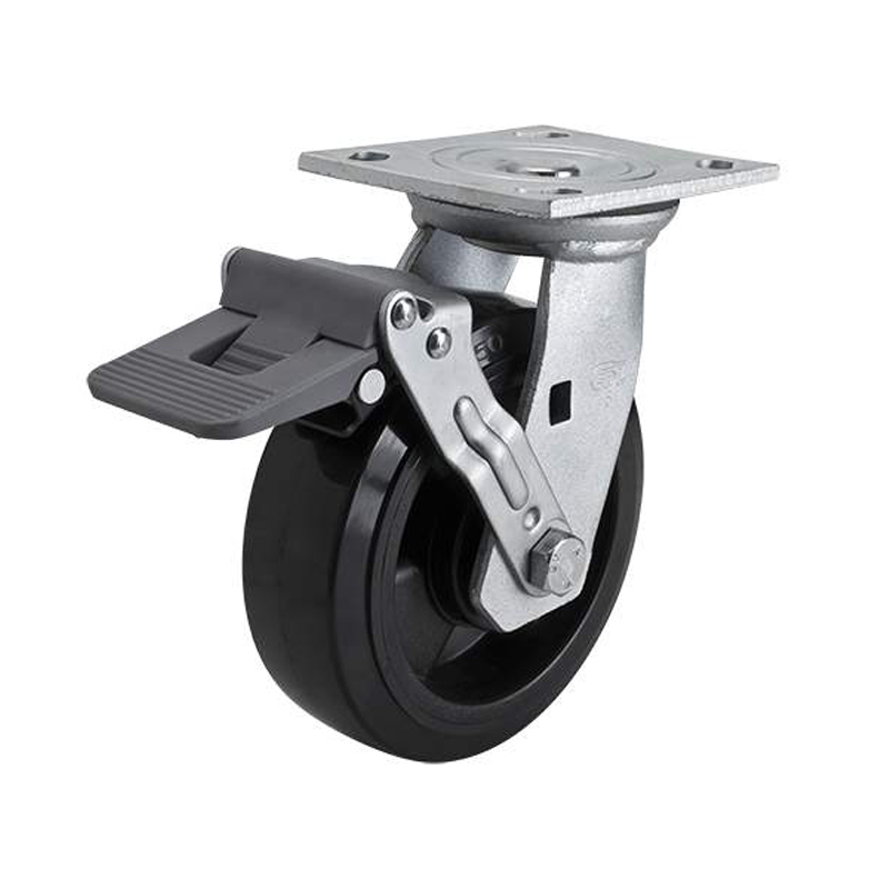 EDL Heavy 6'' 380kg Plate Plastic Wheel Brake PU Caster 73126F-736-66/F