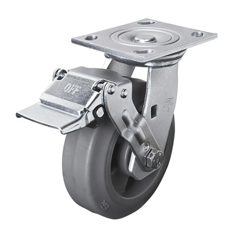 EDL Heavy 6'' 350kg Plate Iron Wheel Brake TPE Caster 73126E-736-56/E