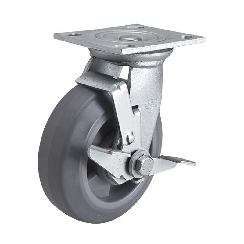 EDL Heavy 6'' 350kg Plate Side Wheel Brake TPE Caster 73126C-736-56/C