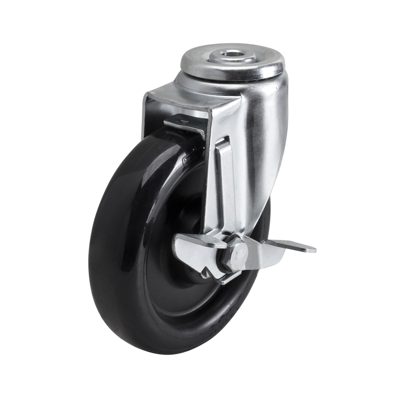 EDL Medium 5''120Kg Bolt Hole Side Wheel Brake PU Caster50185C-505-65/C