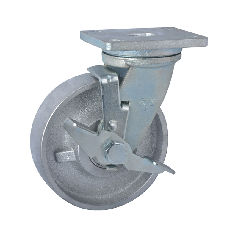 EDL Heavy 6" 950kg Plate Side Wheel Brake Cast Iron Caster 78126C-786-96/C