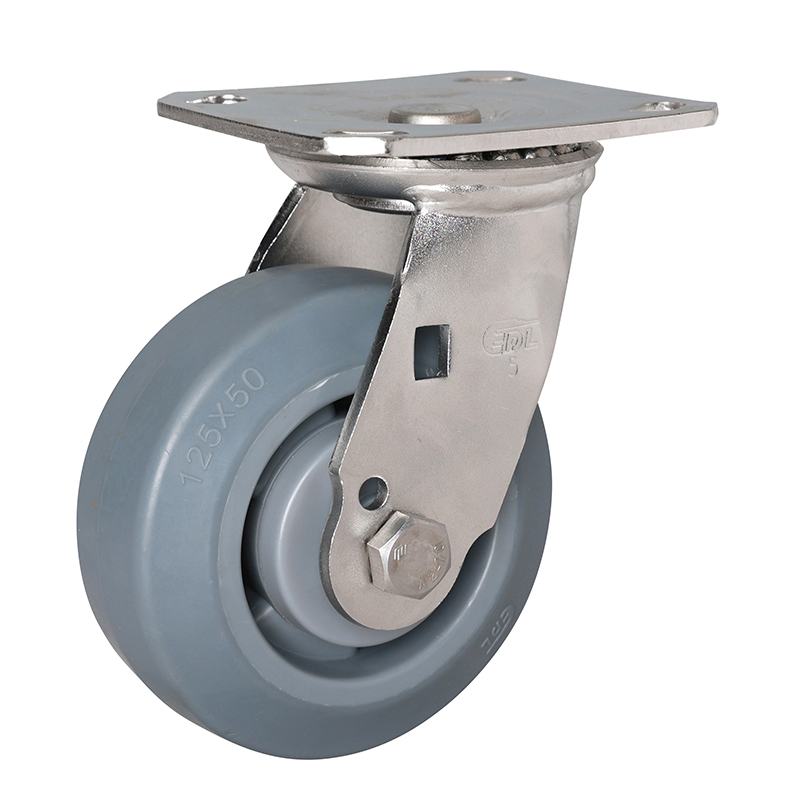 EDL Stainless Steel Heavy 5''300kg Plate Swivel TPE Caster S71715-S715-56