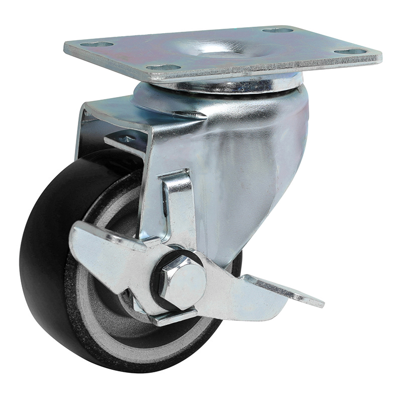 EDL Anti-electrostatic Medium 3'' 150kg Plate Side Wheel Brake TPU Caster 50123C-A503-86A