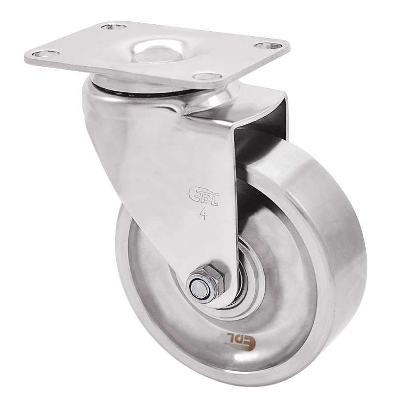 EDL Full-Stainless Steel Medium 4'' 120kg Plate Swivel SS Caster S54714-S544-S6