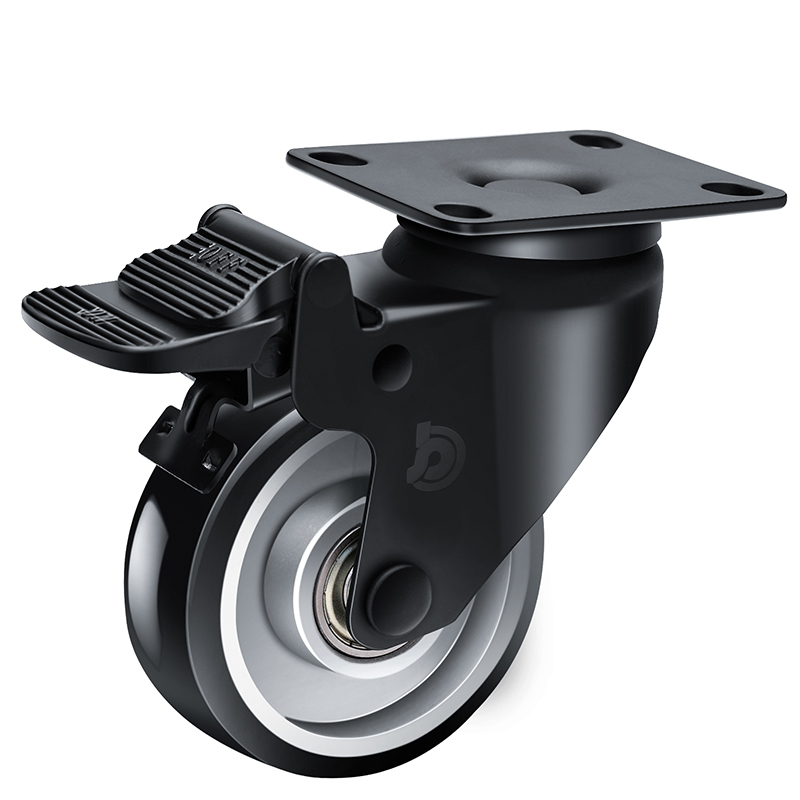 JARABO High-powered Light 3" 80kg Plate Brake TPU Caster J37523H-A373-86A