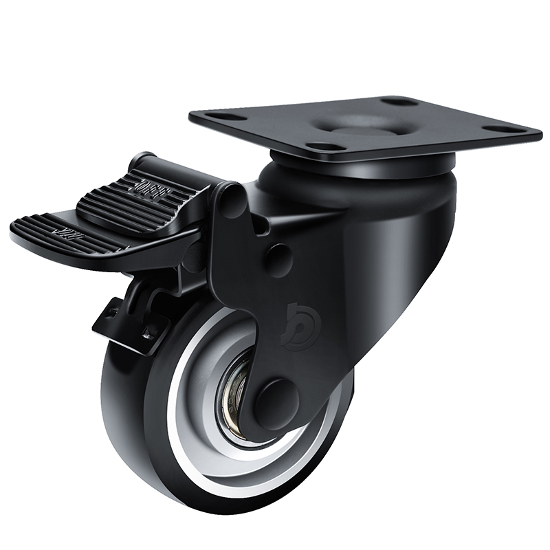 JARABO High-powered Light 2.5" 65kg Plate Brake TPU Caster J375225H-A3725-86A