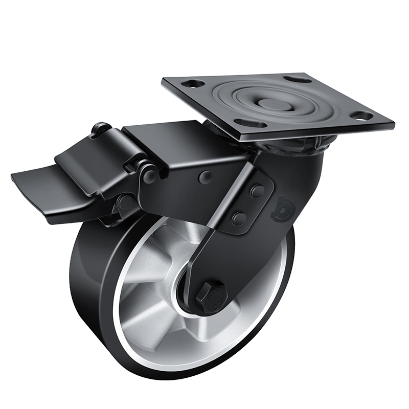 JARABO High-powered heavy 6"460kg Plate Brake TPU Caster J73526L-A736-86A