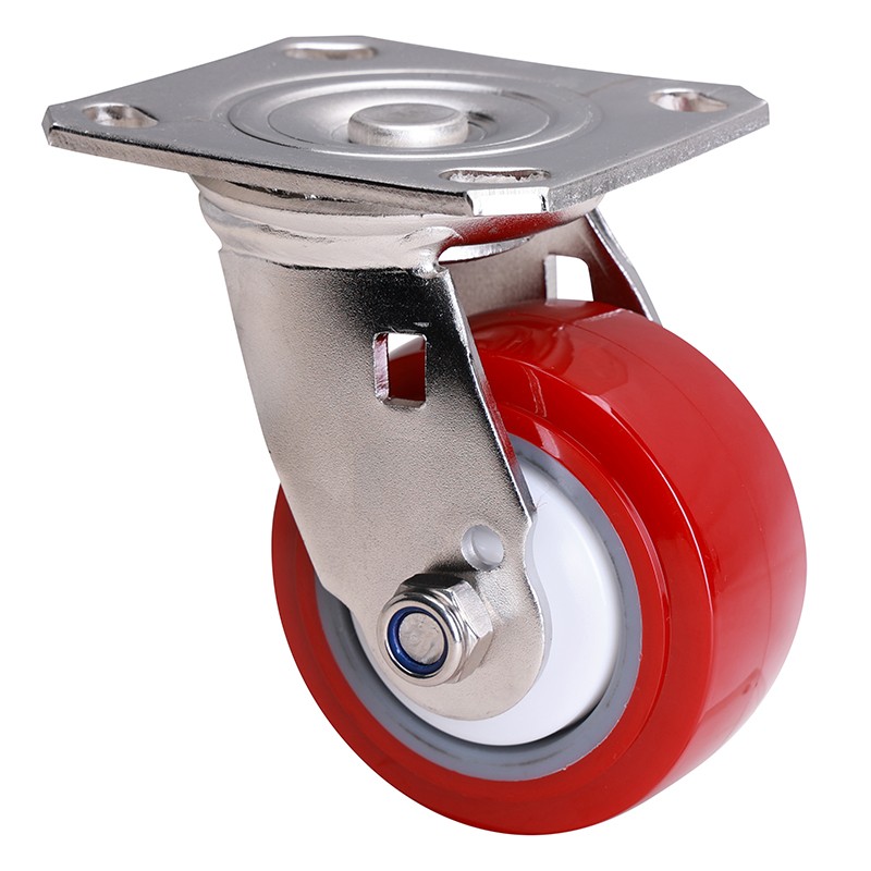 EDL Stainless Steel Heavy 4'' 350kg Plate Swivel TPU Caster S71714-S714-85