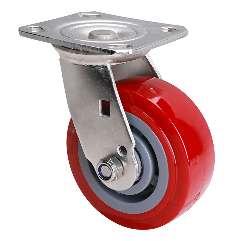 EDL Stainless Steel Heavy 5''380kg Plate Swivel TPU Caster S71715-S715-86