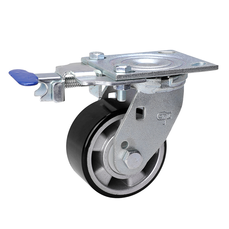 EDL Anti-electrostatic Heavy 4'' 400kg Plate Direction Lock TPU Caster73124R-A734-86A