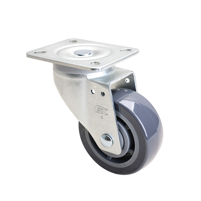 EDL Medium 4" 200kg Plate Swivel PU Caster 66114-644-76