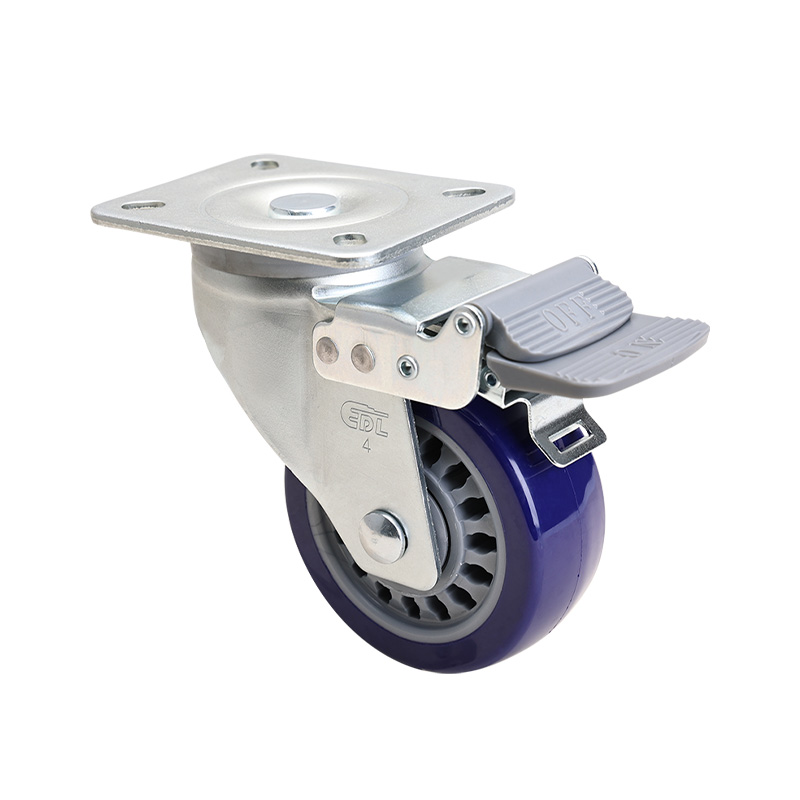 EDL Medium 4" 250kg Plate Brake TPU Caster 66124H-674-86