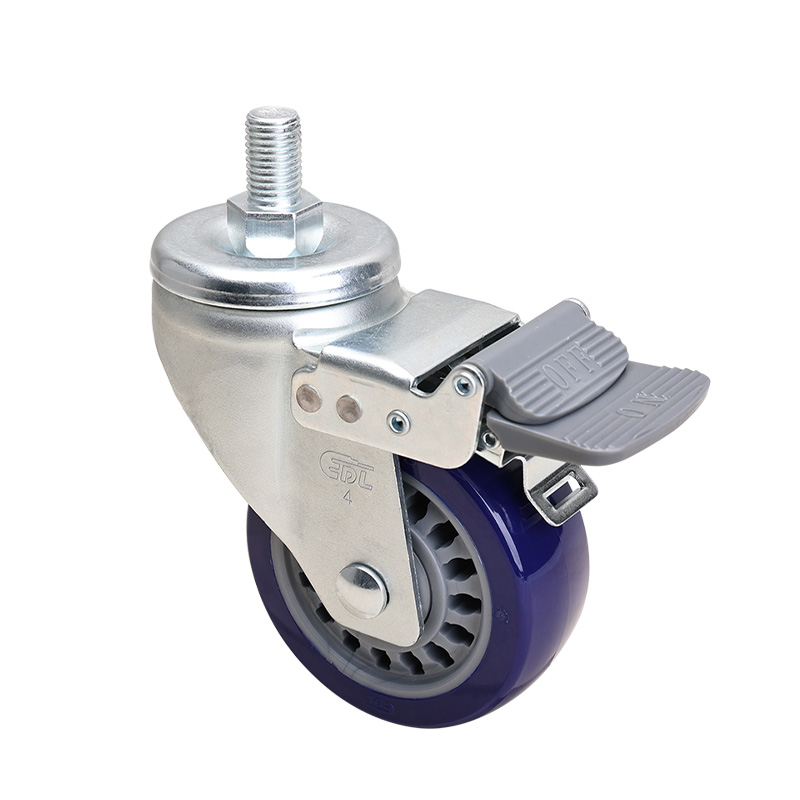 EDL Medium 4" 250kg Threaded Brake TPU Caster 66144H-674-86