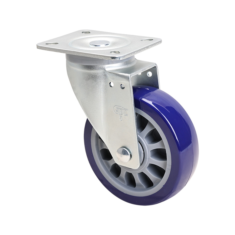 EDL Medium 5" 250kg Plate Swivel TPU Caster 66115-675-86