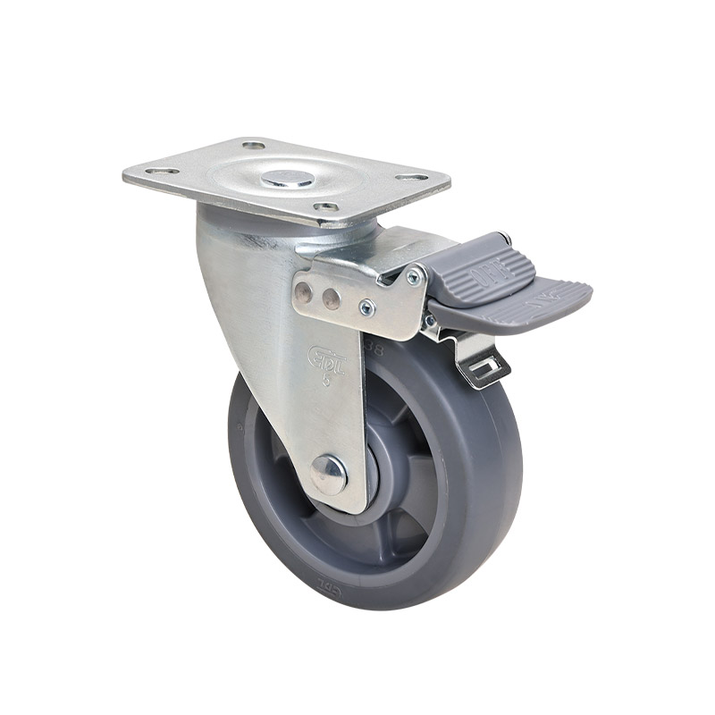 EDL Medium 5" 200kg Plate Brake TPE Caster 66125H-645-56