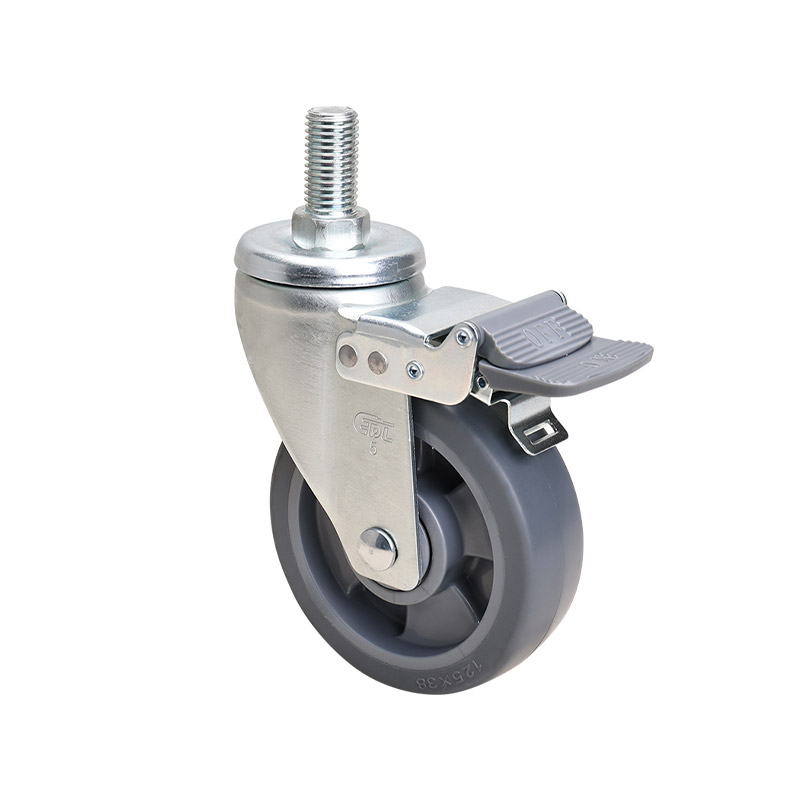 EDL Medium 5" 200kg Threaded Brake TPE Caster 66145H-645-56