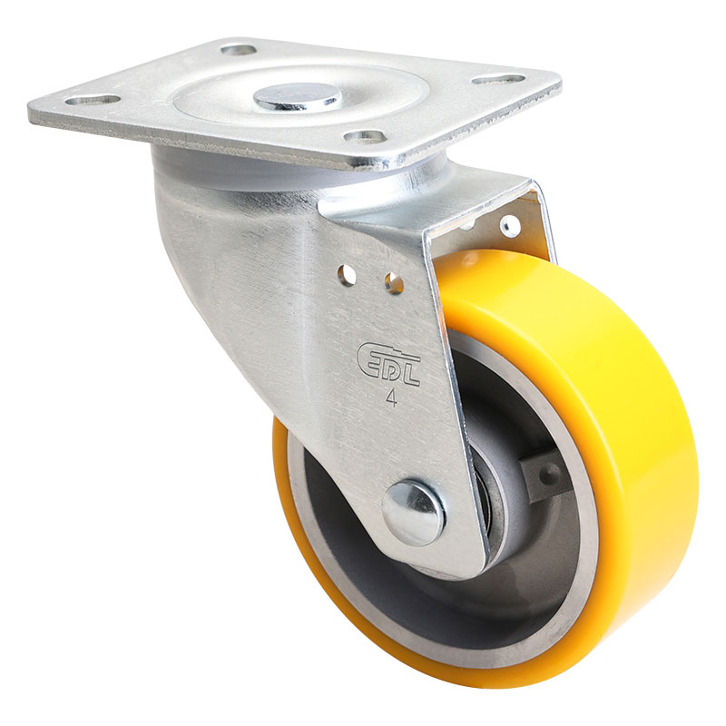 EDL Medium 4" 300kg Plate Swivel TPU Caster 66114-674-86A