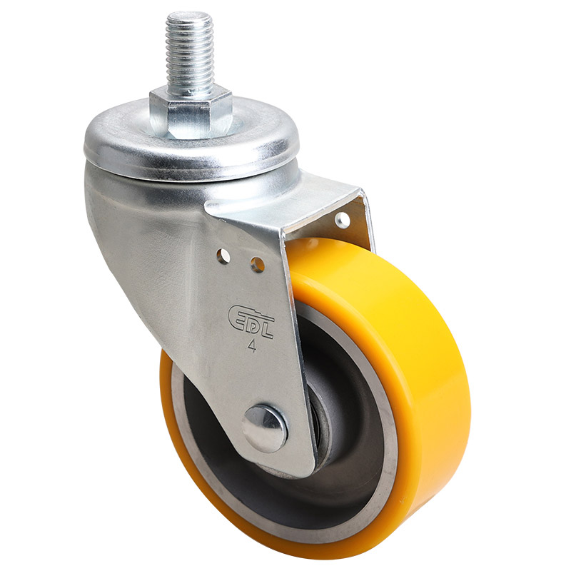 EDL Medium 4" 300kg Threaded Swivel TPU Caster 66134-674-86A