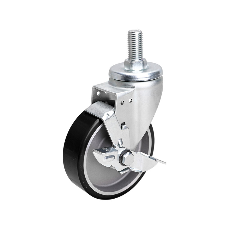 EDL Anti-electrostatic Medium 5" 300kg Threaded Side Wheel Brake TPU Caster 66145C-A675-86A/C