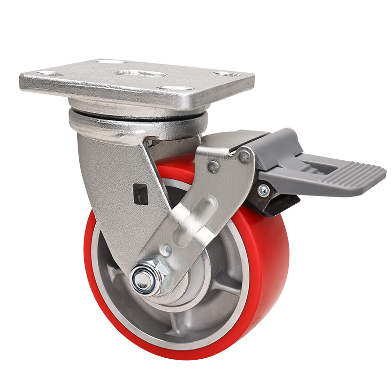 EDL Heavy 5" 700kg Plate Plastic Wheel Brake TPU Caster 78125F-785-86A/F