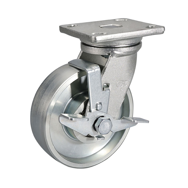 EDL Heavy 6" 950kg Plate Side Wheel Brake Carbon Steel Caster 78126C-786-96/C