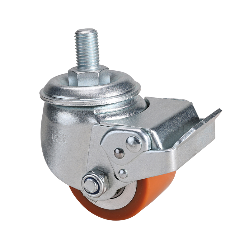 EDL Low Gravity 2.5" 650kg Threaded Brake TPU Machine Caster M451425E-M4525-86A