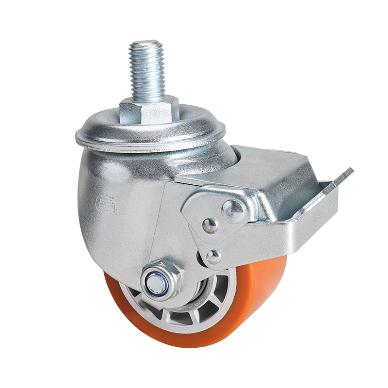 EDL Low Gravity 3" 700kg Threaded Brake TPU Machine Caster M45143E-M453-86A