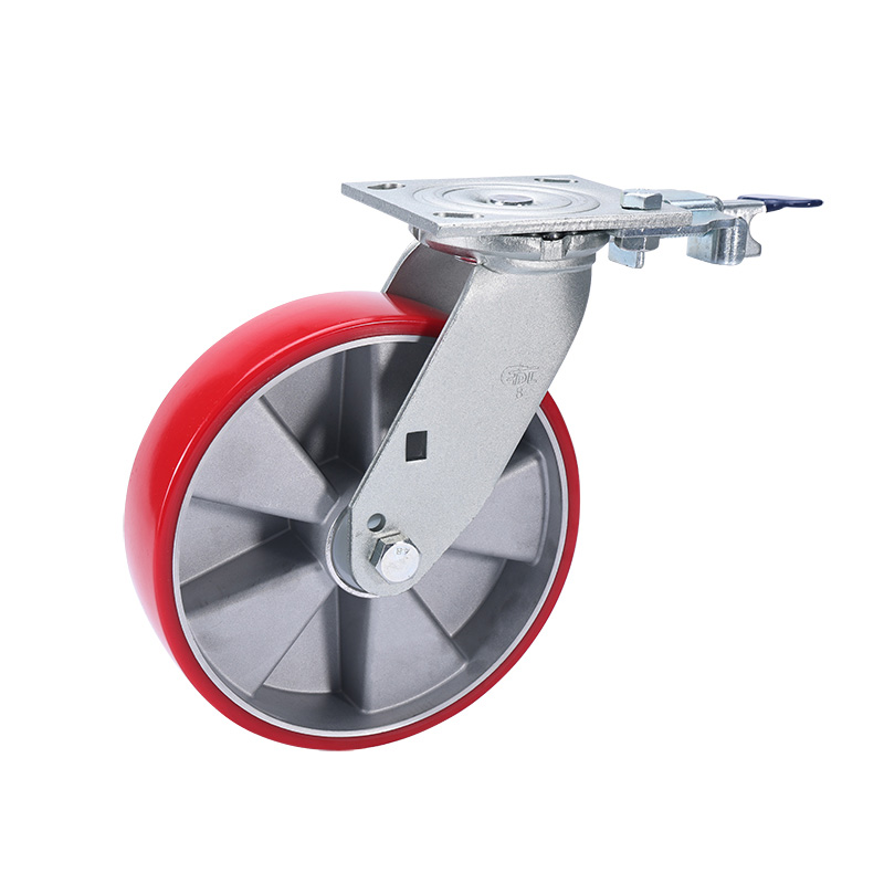 EDL Heavy 8'' 500kg Plate Direction Lock TPU Caster 73128R-738-86AR
