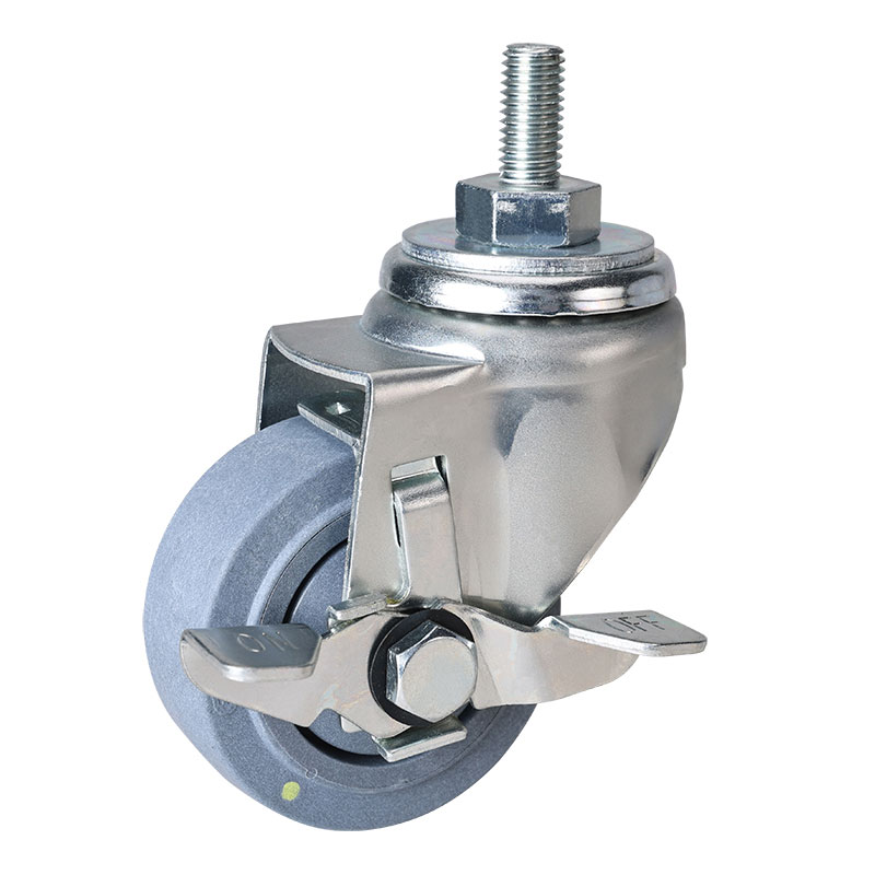 EDL Medium 3'' 90kg Threaded Brake TPE Conductive Caster 50143C-C573-57/C