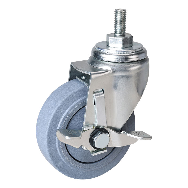 EDL Medium 4'' 110kg Threaded Brake TPE Conductive Caster 50144C-C574-57/C