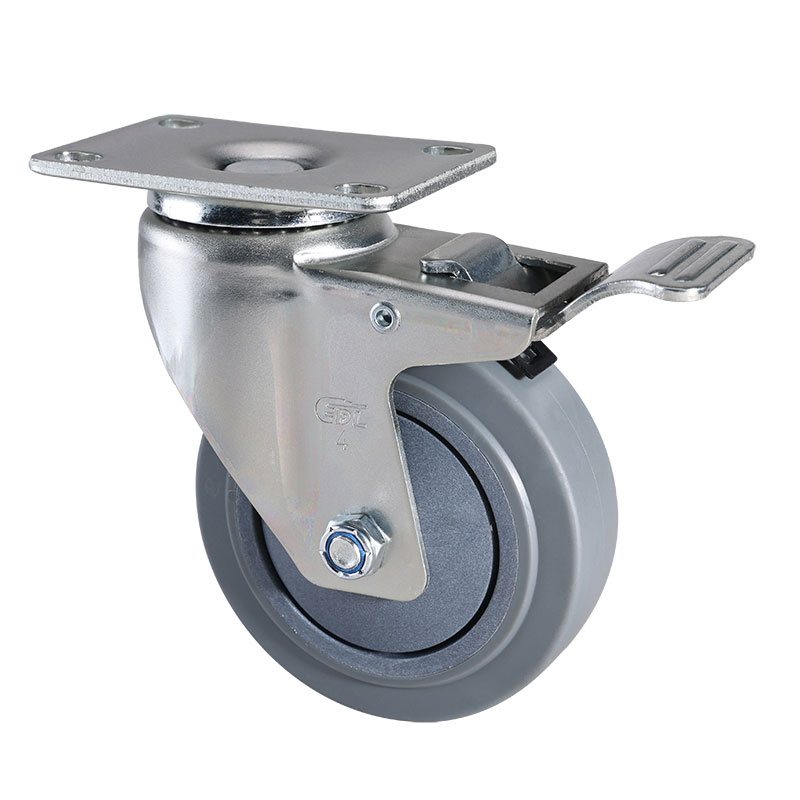 EDL Anti-electrostatic Medium 4'' 110kg Plate Brake TPE Caster 50124L-A574-57
