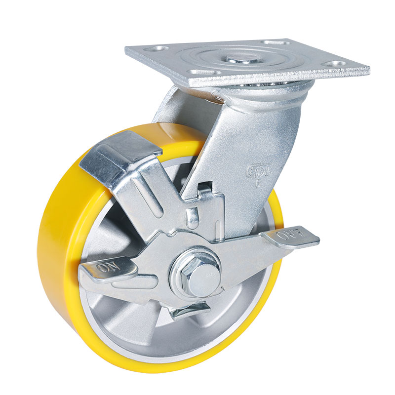 EDL Heavy 6'' 460kg Plate Side Wheel Brake TPU Caster 73126C-736-86A/C