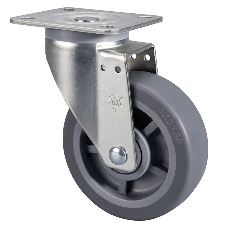 EDL Medium 5" 200kg Plate Swivel TPE Caster 66115-665-56
