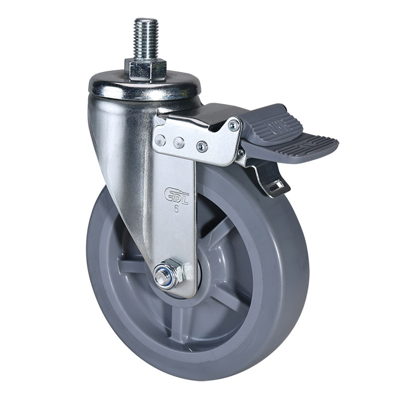 EDL Medium 6" 220kg Threaded Brake TPE Caster 66146H-666-56