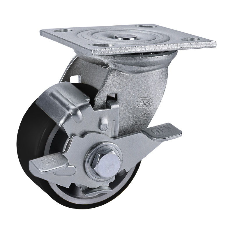 EDL Anti-electrostatic Heavy 4'' 400kg Plate Side Wheel Brake TPU Caster73124C-A734-86A