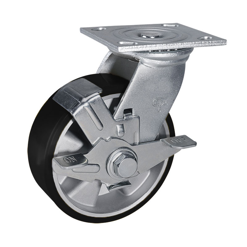 EDL Anti-electrostatic Heavy 6'' 460kg Plate Side Wheel Brake TPU Caster73126C-A736-86A
