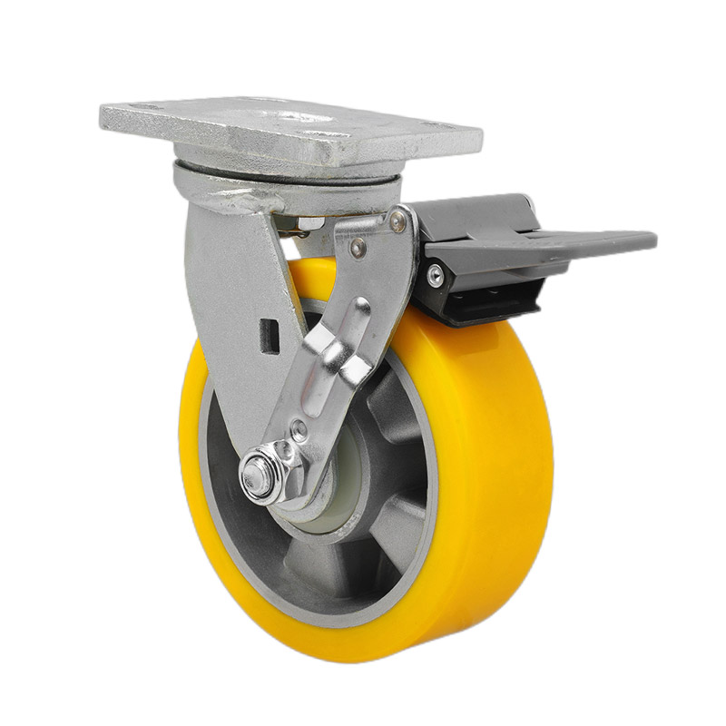 EDL Heavy 6" 750kg Plate Plastic Wheel Brake TPU Caster 78126F-776-86A/F