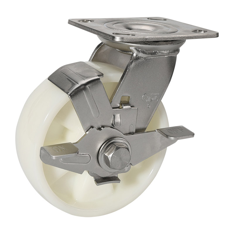 EDL Stainless Steel Heavy 6'' 420kg Plate Side Wheel Brake TPA Caster S75726C-S756-25/C