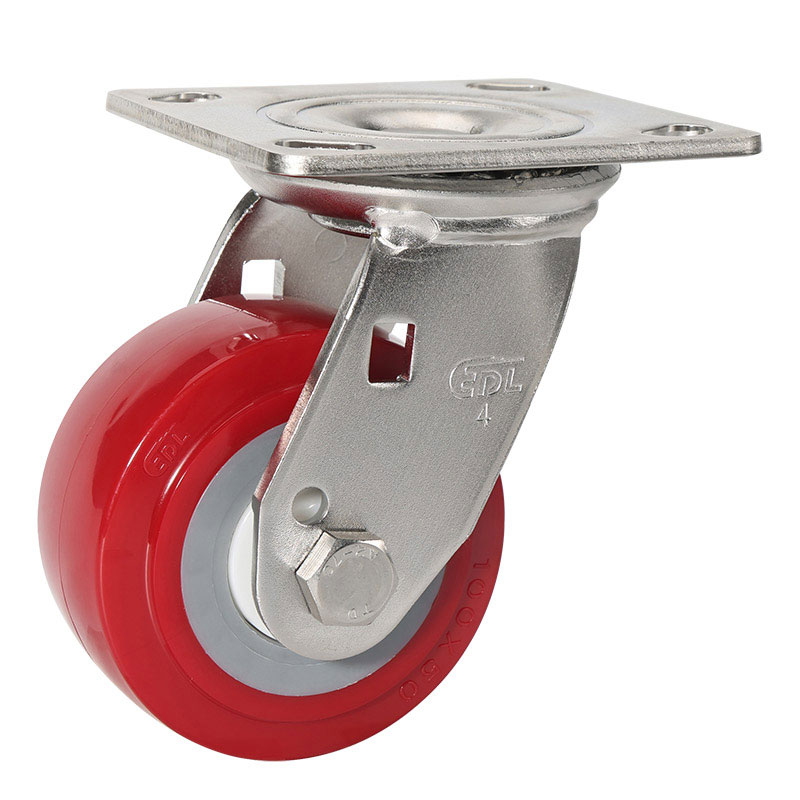 EDL Stainless Steel Heavy 4'' 320kg Plate Swivel TPU Caster S75714-S754-85