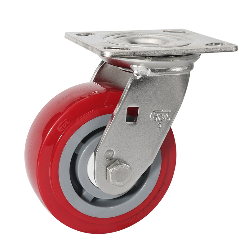 EDL Stainless Steel Heavy 5'' 350kg Plate Swivel TPU Caster S75715-S755-85