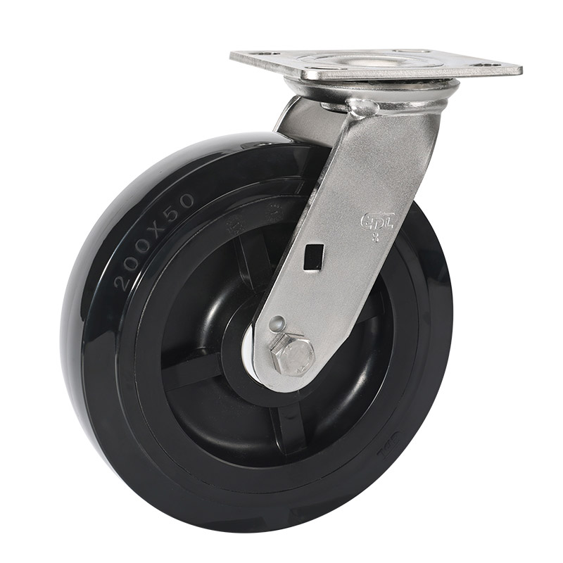 EDL Stainless Steel Heavy 8'' 420kg Plate Swivel PU Caster S75718-S758-65